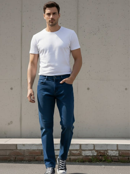 Men Navy Stretchable Jeans