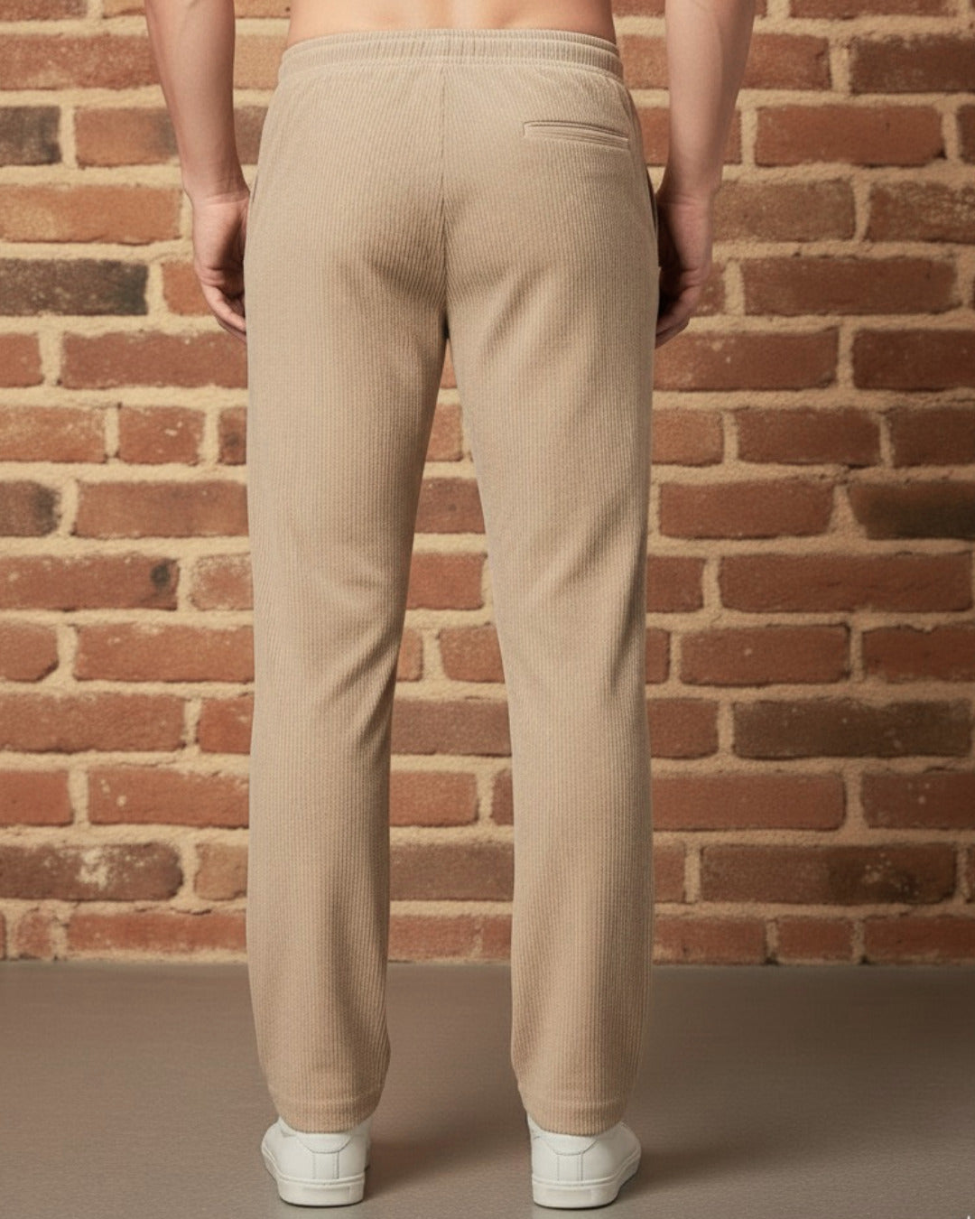 Men Beige Corduroy Pant