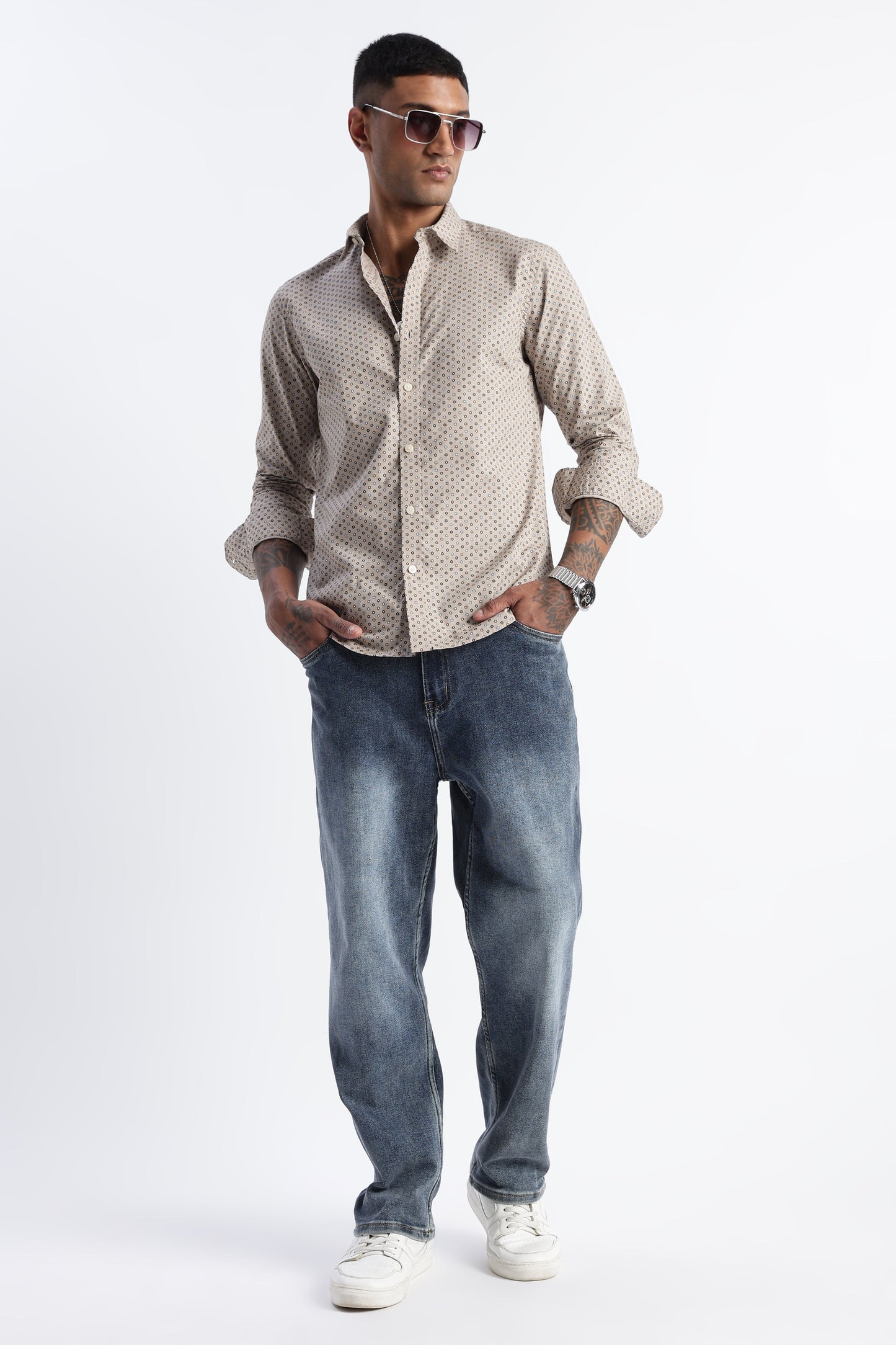 Men Micro-Print Shirt