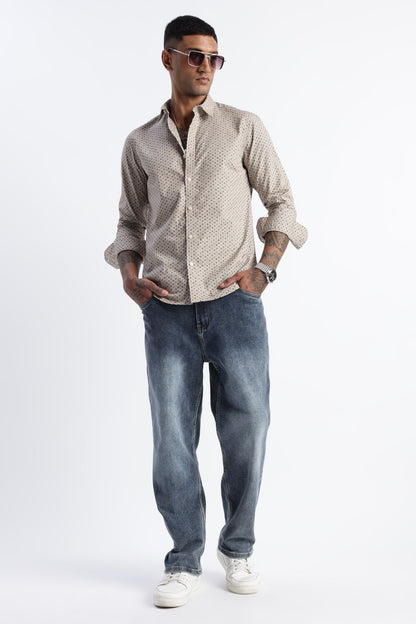 Men Micro-Print Shirt