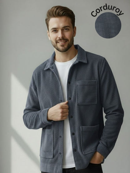 Men Blue Textured Casual Jacket