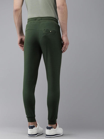 Men Ardor Edition Green Pure Cotton Slim Fit Track Pants