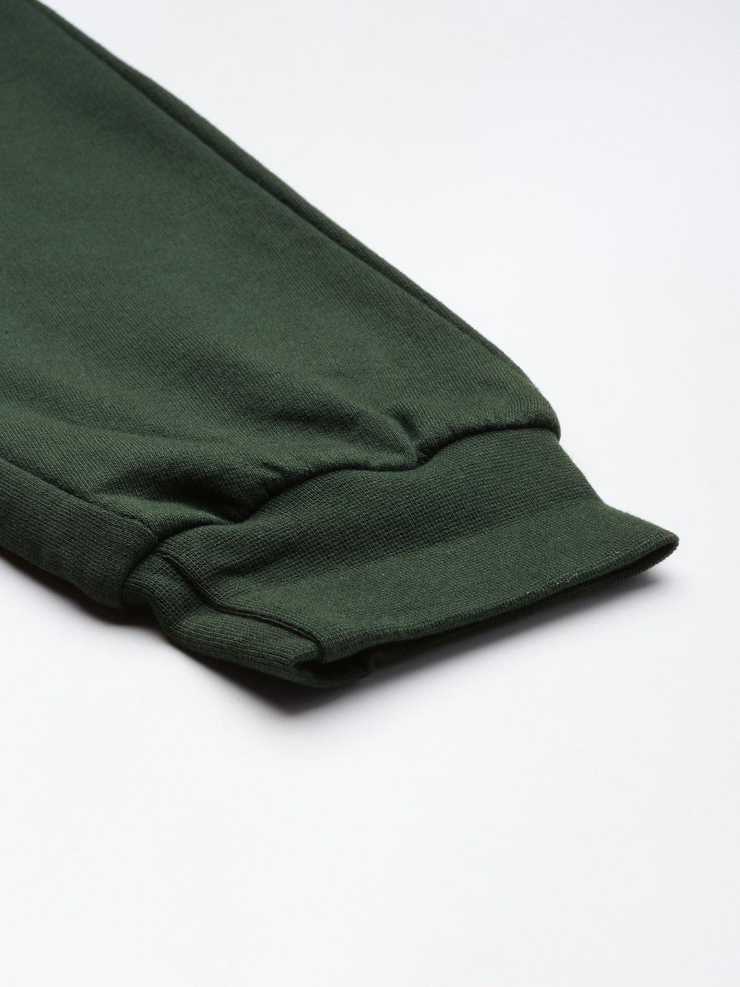 Men Ardor Edition Green Pure Cotton Slim Fit Track Pants