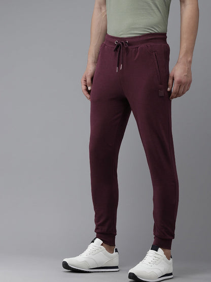 Men Ardor Edition Maroon Slim Fit Pure Cotton Track Pants