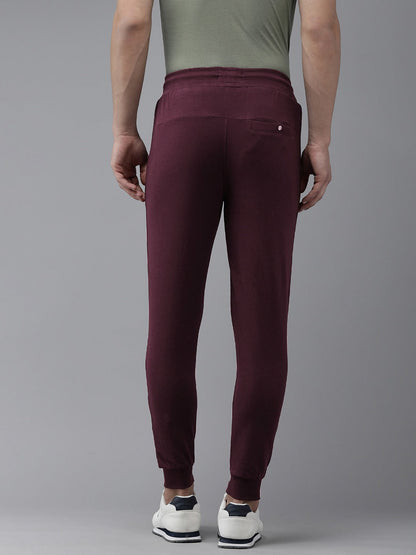 Men Ardor Edition Maroon Slim Fit Pure Cotton Track Pants