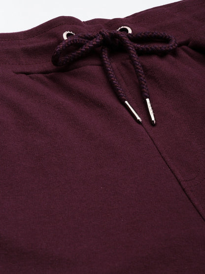Men Ardor Edition Maroon Slim Fit Pure Cotton Track Pants