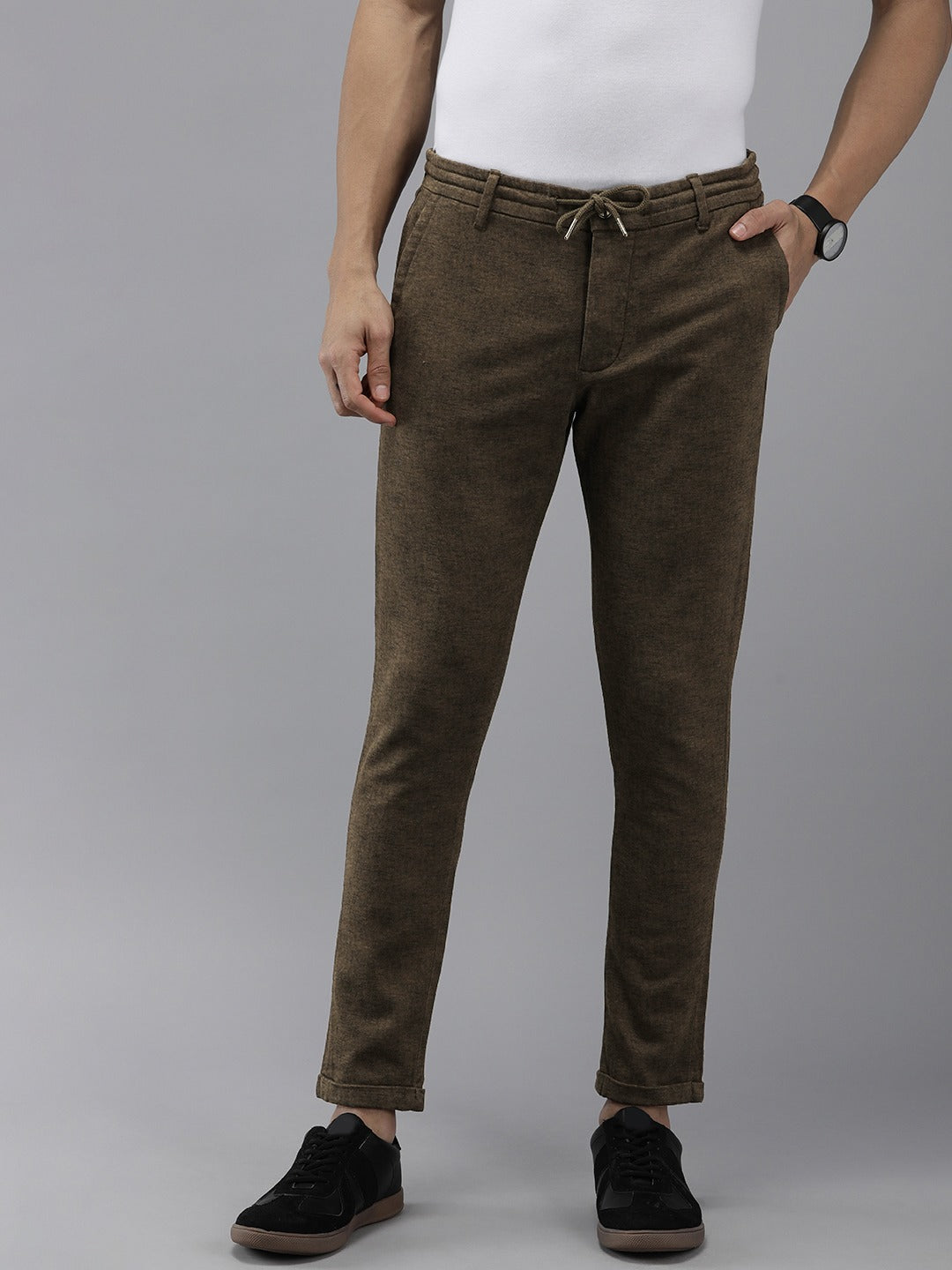 Men Ardor Edition Brown Tapered Fit Chinos