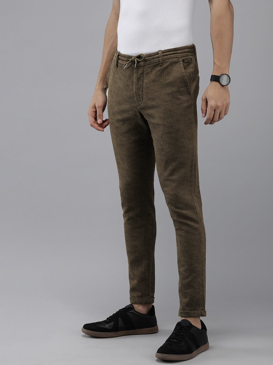 Men Ardor Edition Brown Tapered Fit Chinos