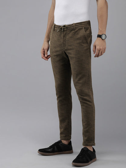 Men Ardor Edition Brown Tapered Fit Chinos