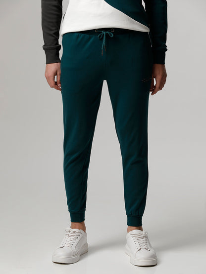 Men Ardor Edition Green Solid Slim Fit Track Pants
