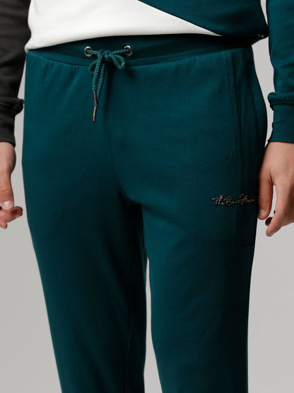 Men Ardor Edition Green Solid Slim Fit Track Pants