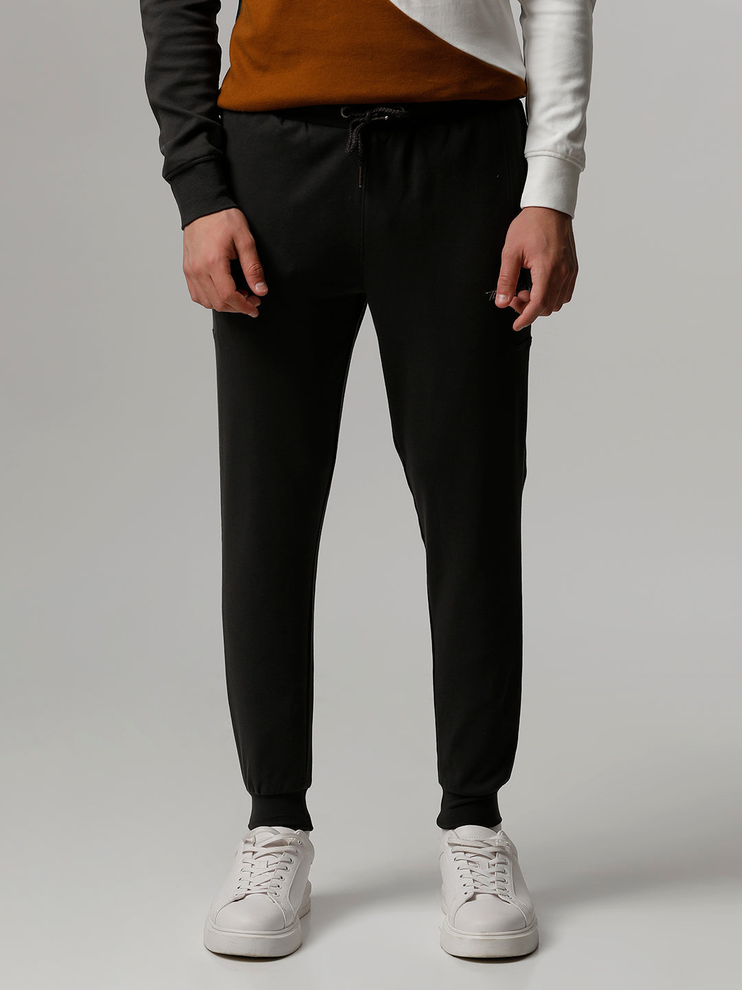 Men Ardor Edition Grey Solid Slim Fit Track Pants