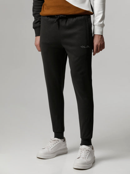 Men Ardor Edition Grey Solid Slim Fit Track Pants