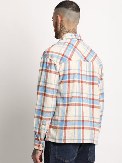 Men  Multi-color Checkered Relax Fit Shacket